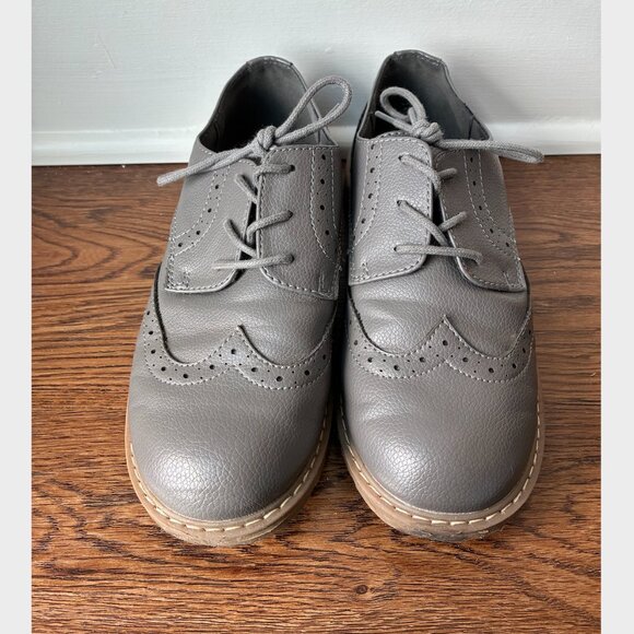 Nordstrom Gray Vegan Leather Sawyer Lace-up Dress Shoe - Size 5 - Picture 5 of 5